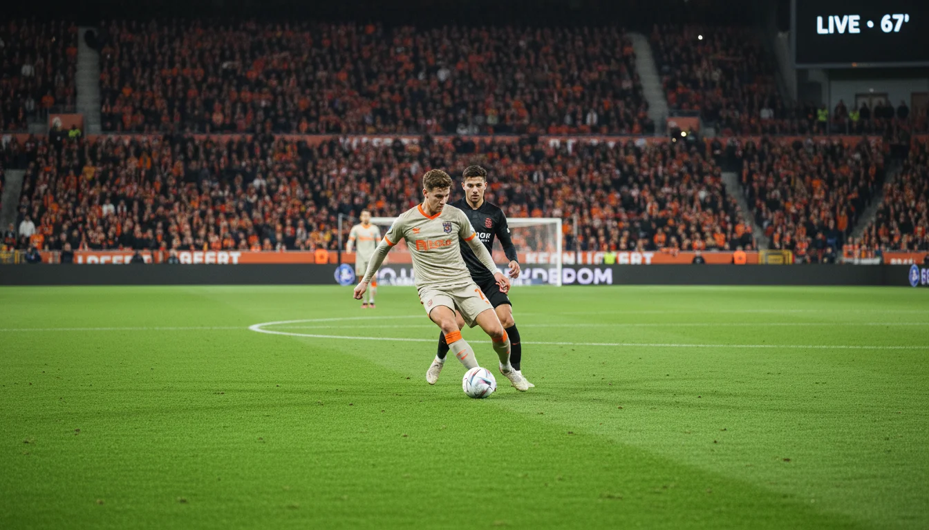 Live wedden op Eredivisie: speler in actie tijdens Nederlandse voetbalwedstrijd